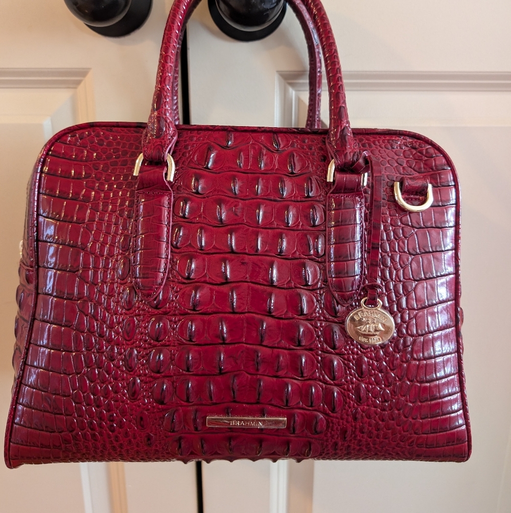 New Brahmin Vintage Red Marissa Satchel - Picture 4 of 4